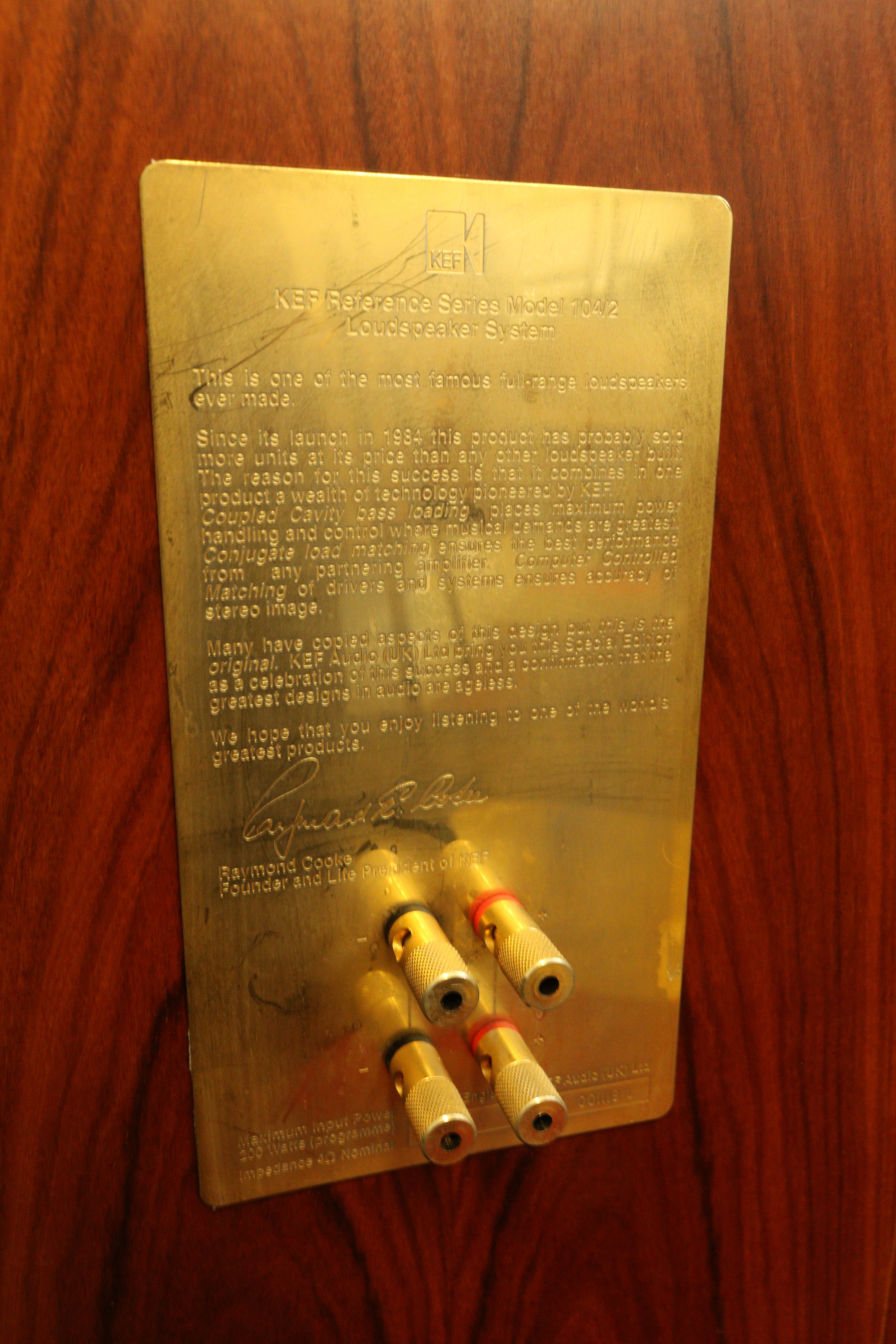 Kef Reference 104.2 Raymond Cooke